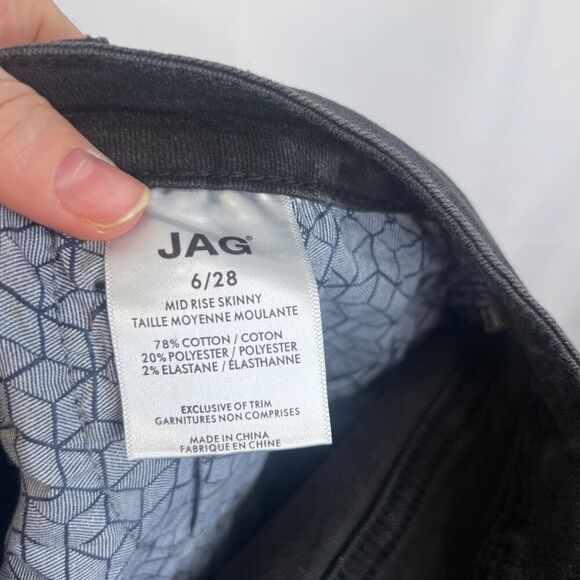 Jag Jeans Light Black Floral Embroidered Boho Skinny Jeans Size 6/28 - Picture 8 of 10